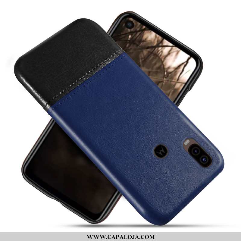 Capa Motorola One Vision Couro Telemóvel Capas Cases Castanho, Motorola One Vision Protetoras Online