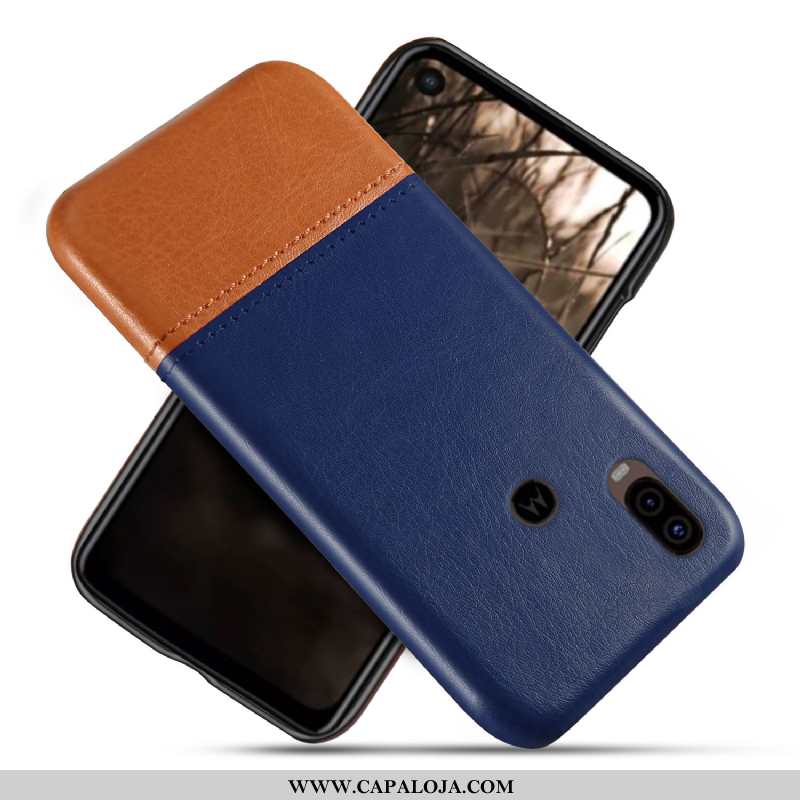 Capa Motorola One Vision Couro Telemóvel Capas Cases Castanho, Motorola One Vision Protetoras Online