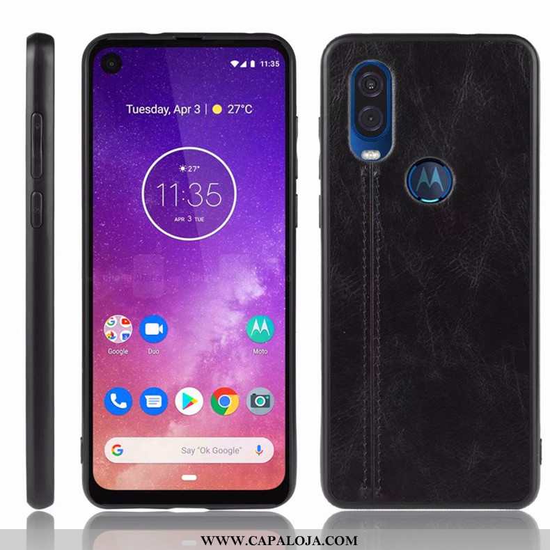 Capa Motorola One Vision Protetoras Completa Capas Cases Azul Escuro, Motorola One Vision Telemóvel 