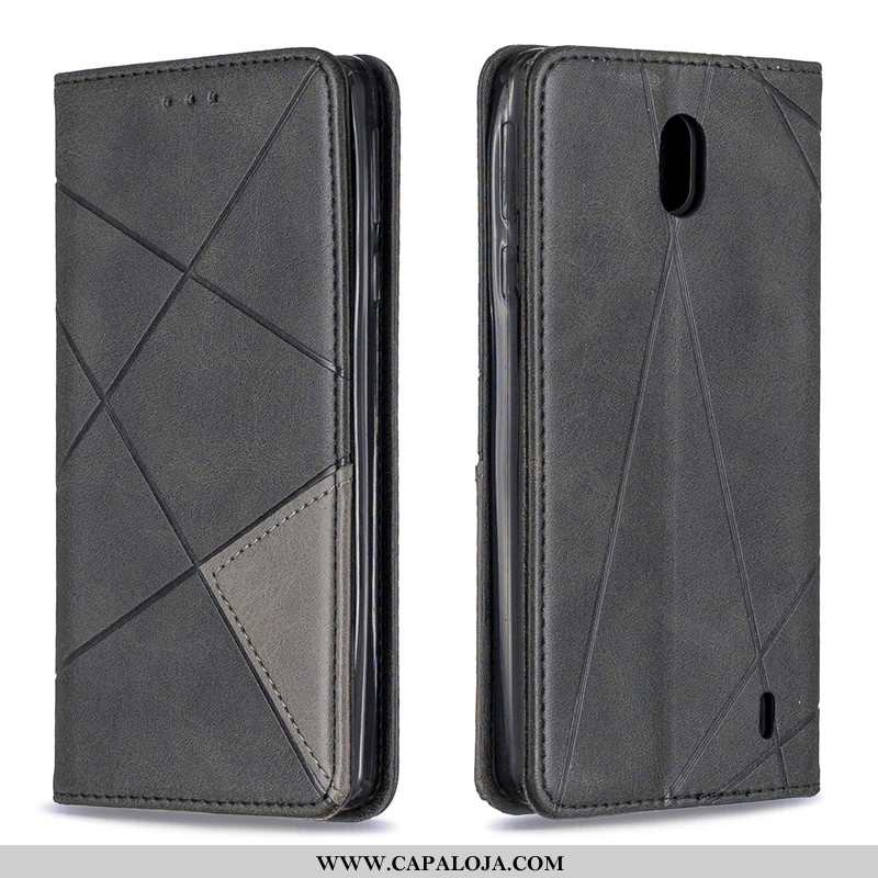 Capa Nokia 1 Plus Cordao Cover Minimalista Negócio Preto, Capas Nokia 1 Plus Couro Baratos