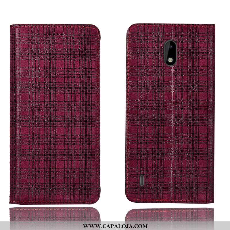 Capa Nokia 2.2 Couro Legitimo Cases Cor De Vinho Telemóvel Bordô, Capas Nokia 2.2 Protetoras Barato