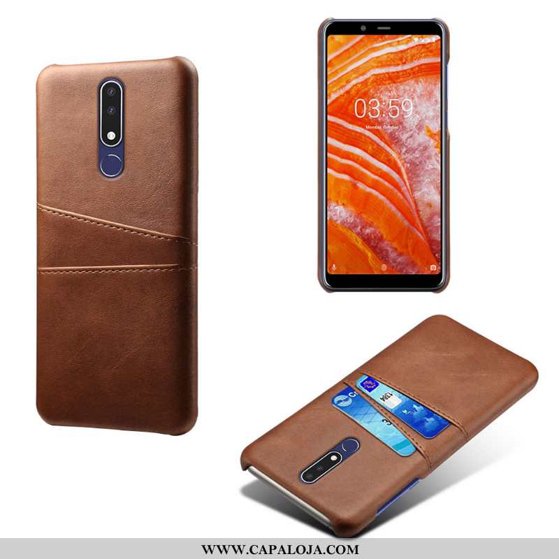 Capa Nokia 3.1 Plus Protetoras Capas Cases Dupla Castanho, Nokia 3.1 Plus Telemóvel Online