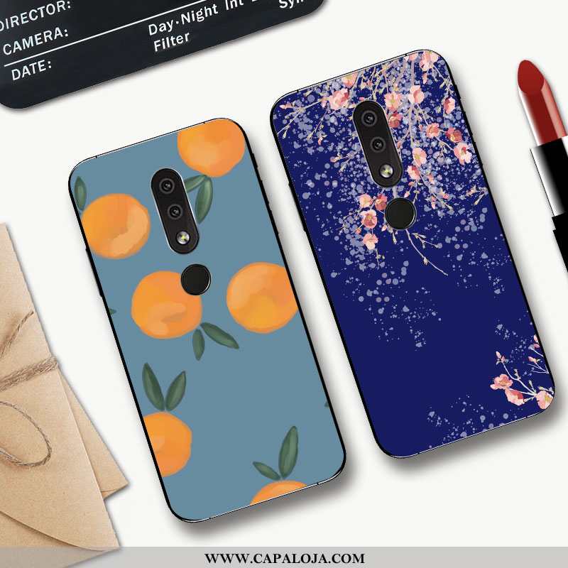 Capa Nokia 4.2 Silicone Simples Desenho Animado Feminino Azul Escuro, Capas Nokia 4.2 Criativas Onli