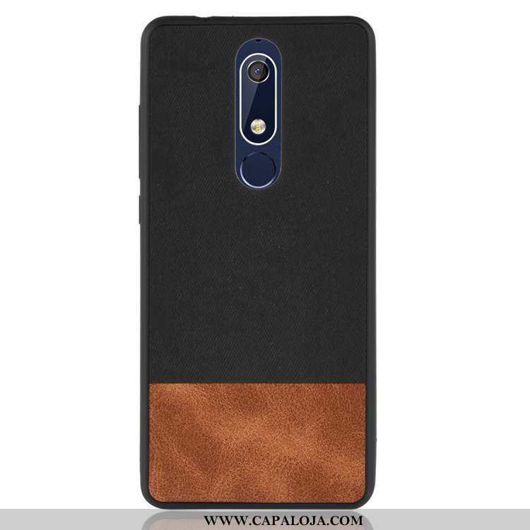 Capa Nokia 5.1 Fosco Cases Silicone Telemóvel Preto, Capas Nokia 5.1 Soft Baratas