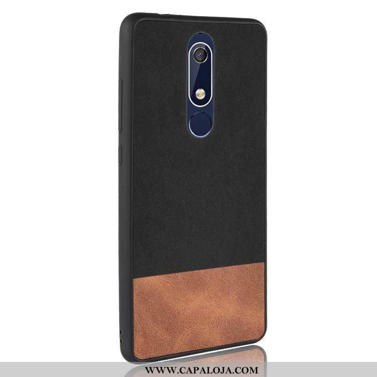 Capa Nokia 5.1 Fosco Cases Silicone Telemóvel Preto, Capas Nokia 5.1 Soft Baratas