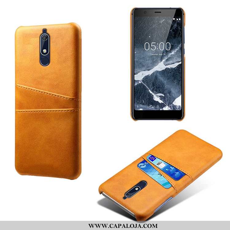 Capa Nokia 5.1 Personalizado Cases Vaca Telinha Castanho, Capas Nokia 5.1 Couro Baratos