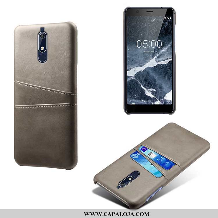 Capa Nokia 5.1 Personalizado Cases Vaca Telinha Castanho, Capas Nokia 5.1 Couro Baratos