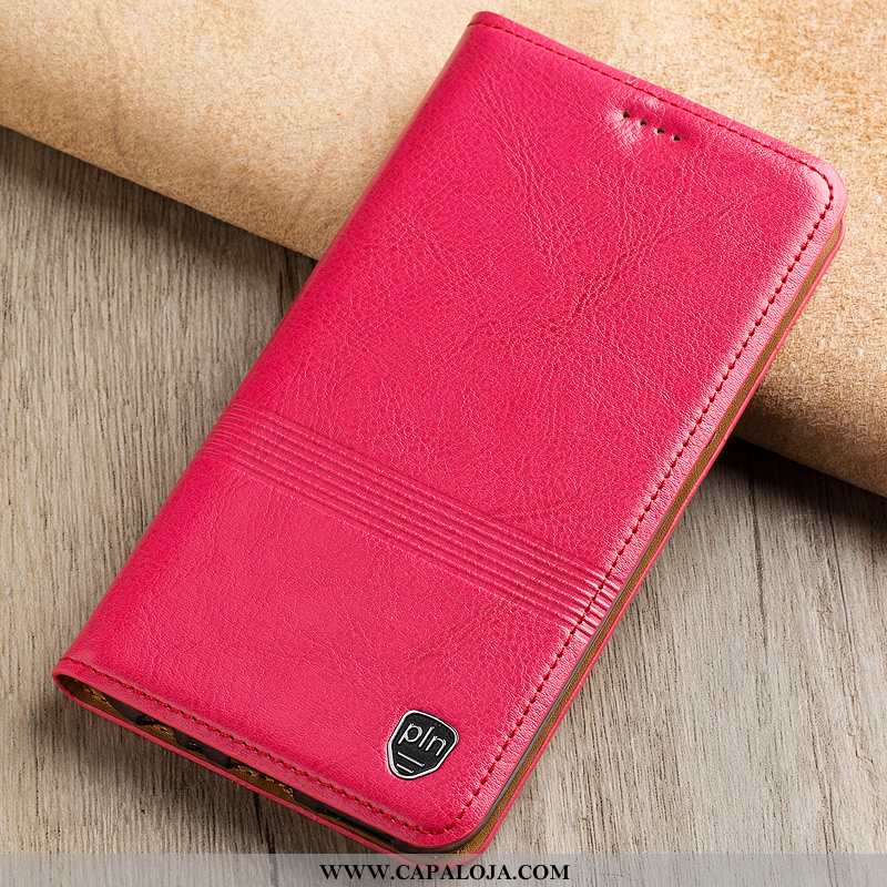 Capa Nokia 5.1 Plus Couro Genuíno Dupla Vermelha Capas Rosa, Nokia 5.1 Plus Couro Barato