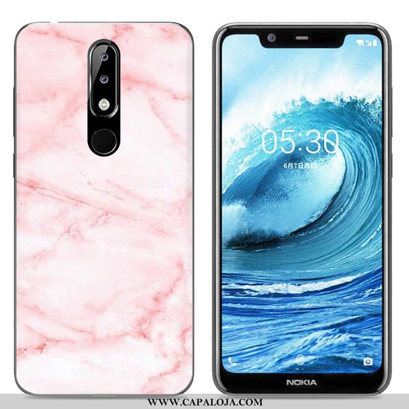 Capa Nokia 5.1 Plus Criativas Telemóvel Antiqueda Pintado Rosa, Capas Nokia 5.1 Plus Desenho Animado