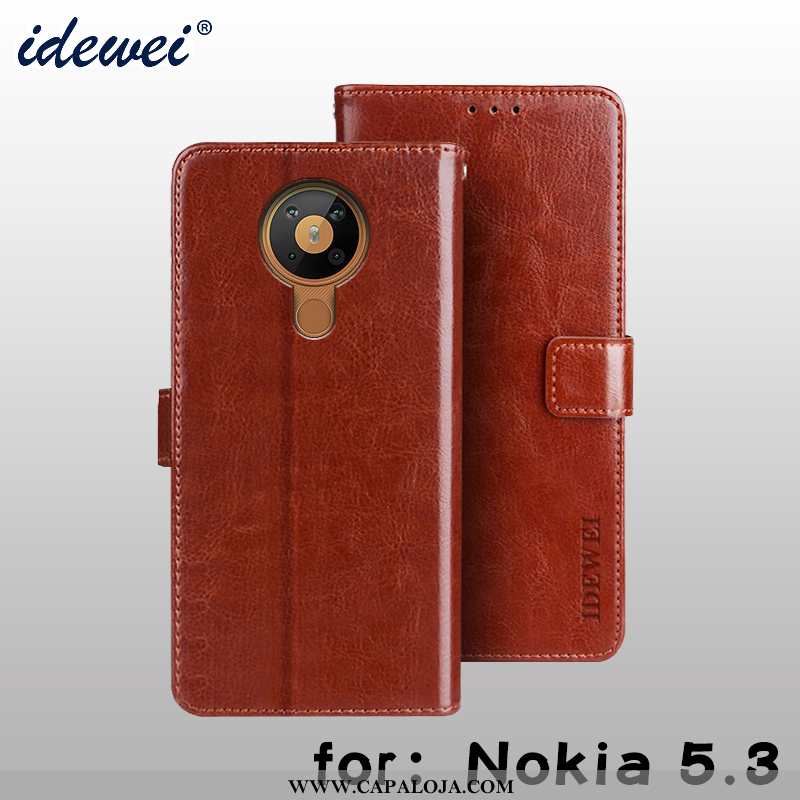 Capa Nokia 5.3 Carteira Cover Telemóvel Protetoras Castanho, Capas Nokia 5.3 Couro Venda