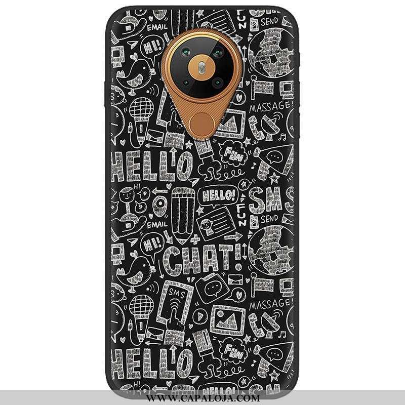 Capa Nokia 5.3 Desenho Animado Fosco Soft Cases Preto, Capas Nokia 5.3 Bonitos Promoção