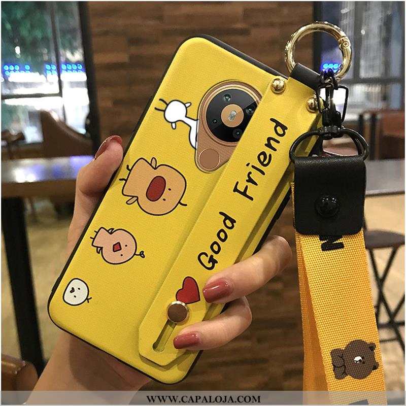 Capa Nokia 5.3 Soft Cases Suporte Feminino Amarelo, Capas Nokia 5.3 Protetoras Baratas