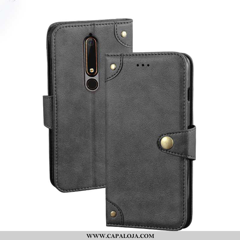 Capa Nokia 6.1 Carteira 2020 Capas Protetoras Caqui, Nokia 6.1 Couro Promoção