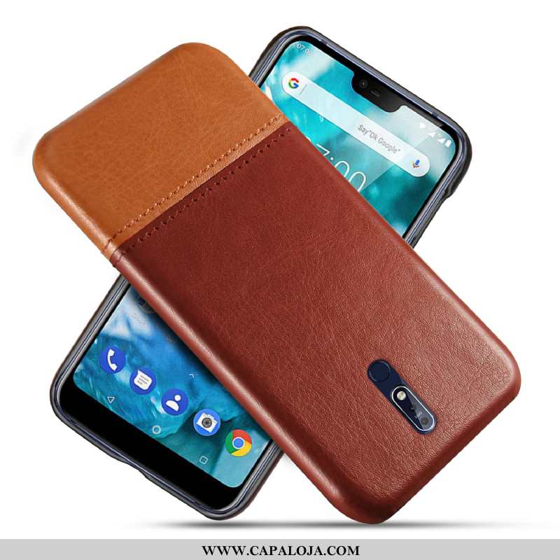 Capa Nokia 7.1 Couro Masculino Nova Antiqueda Azul, Capas Nokia 7.1 Protetoras Baratas