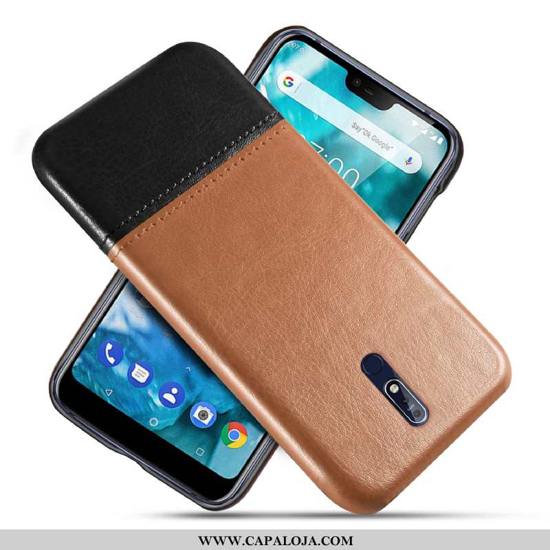 Capa Nokia 7.1 Couro Masculino Nova Antiqueda Azul, Capas Nokia 7.1 Protetoras Baratas