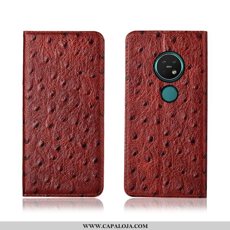 Capa Nokia 7.2 Couro Completa Telemóvel Cover Vermelho, Capas Nokia 7.2 Soft Barato