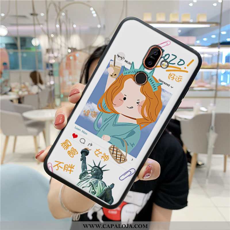 Capa Nokia 7 Plus Desenho Animado Feminino Capas Antiqueda Branco, Nokia 7 Plus Protetoras Barato