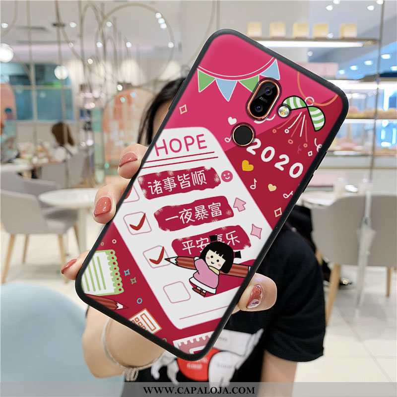 Capa Nokia 7 Plus Desenho Animado Protetoras Feminino Capas Vermelho, Nokia 7 Plus Fofas Venda