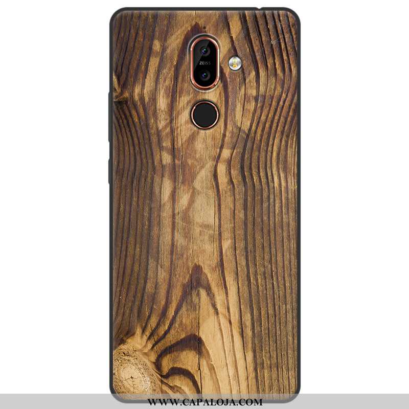 Capa Nokia 7 Plus Madeira Amarela Capas Cases Amarelo, Nokia 7 Plus Soft Baratas