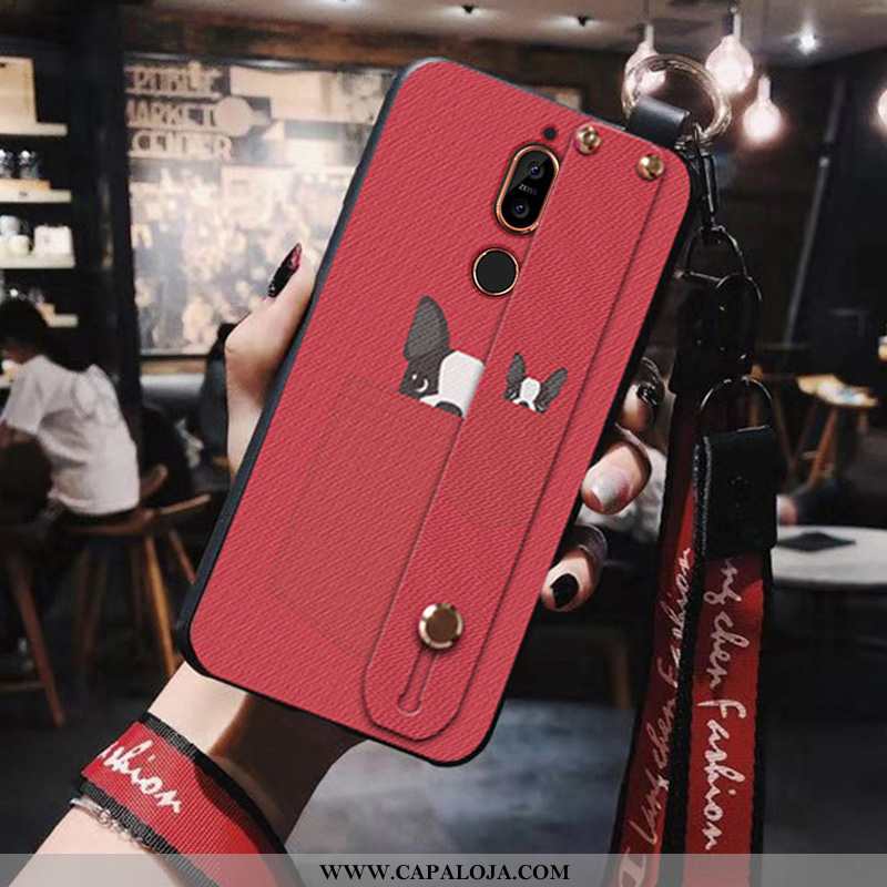 Capa Nokia 7 Plus Silicone Completa Wrisband Antiqueda Vermelho, Capas Nokia 7 Plus Desenho Animado 