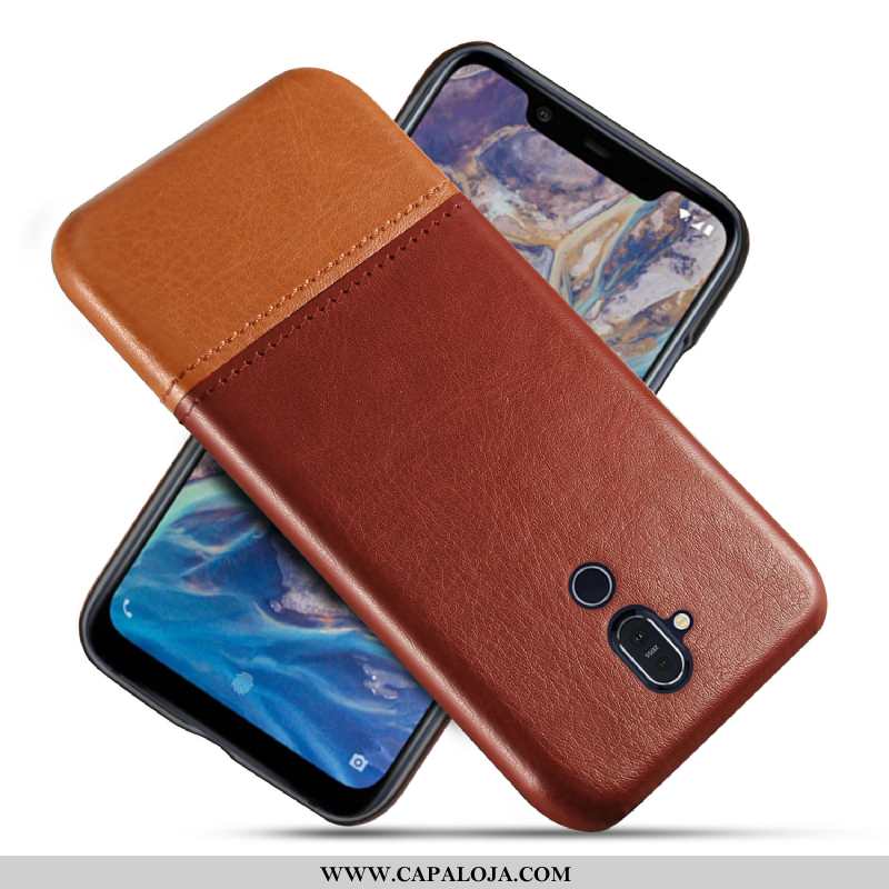 Capa Nokia 8.1 Personalizada Cases Capas Antiqueda Castanho, Nokia 8.1 Couro Baratos