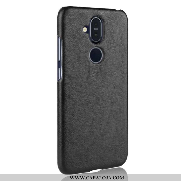 Capa Nokia 8.1 Protetoras Capas Couro Cases Cinza, Nokia 8.1 Retro Barato