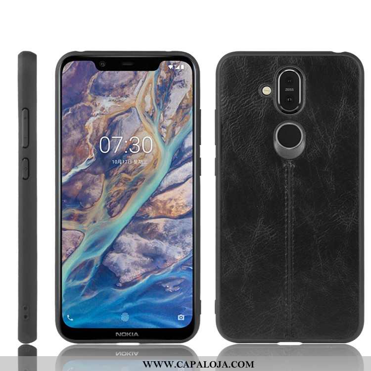 Capa Nokia 8.1 Protetoras Fio Preto Cases, Capas Nokia 8.1 Couro Venda