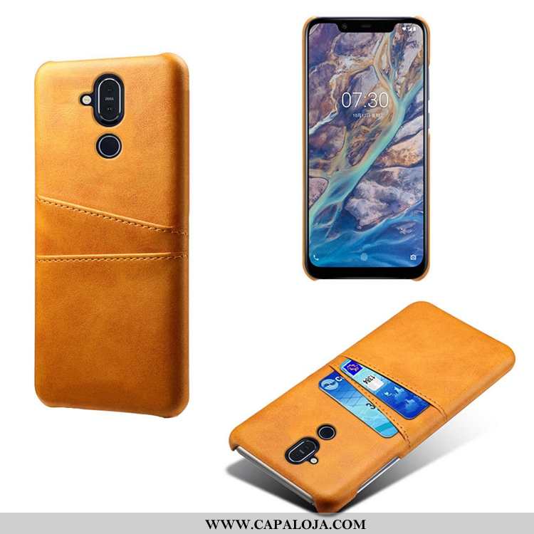 Capa Nokia 8.1 Slim Couro Vaca Super Amarelo, Capas Nokia 8.1 Couro Comprar