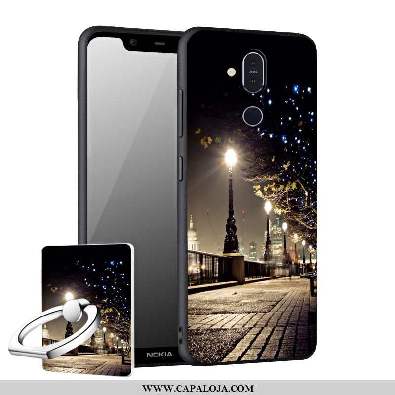 Capa Nokia 8.1 Soft Antiqueda Suporte Telemóvel Preto, Capas Nokia 8.1 Protetoras Online