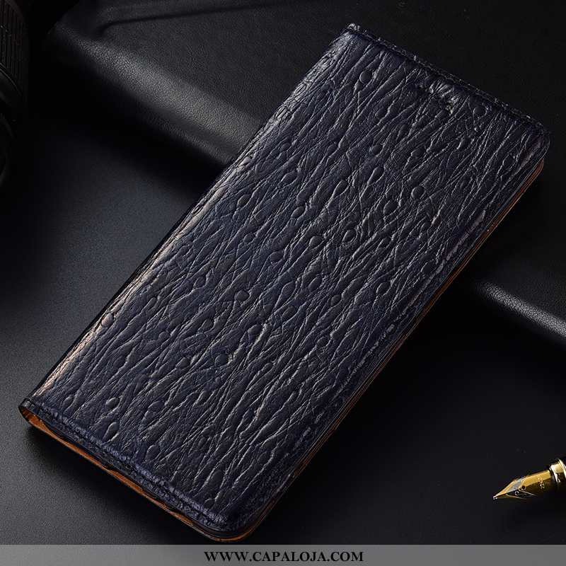 Capa Nokia 8 Sirocco Couro Genuíno Antiqueda Completa Cover Azul Escuro, Capas Nokia 8 Sirocco Prote