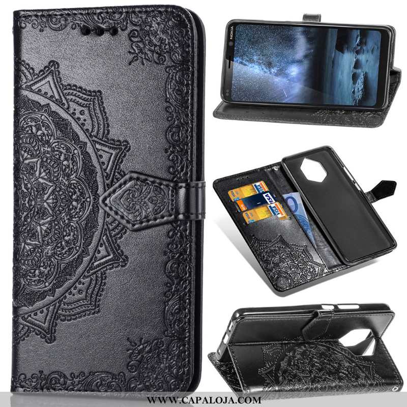 Capa Nokia 9 Pureview Cordao Floral Cases Telemóvel Preto, Capas Nokia 9 Pureview Couro Comprar