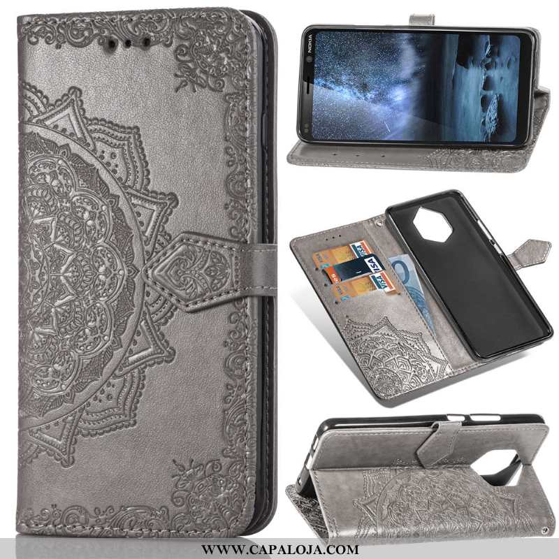 Capa Nokia 9 Pureview Cordao Floral Cases Telemóvel Preto, Capas Nokia 9 Pureview Couro Comprar