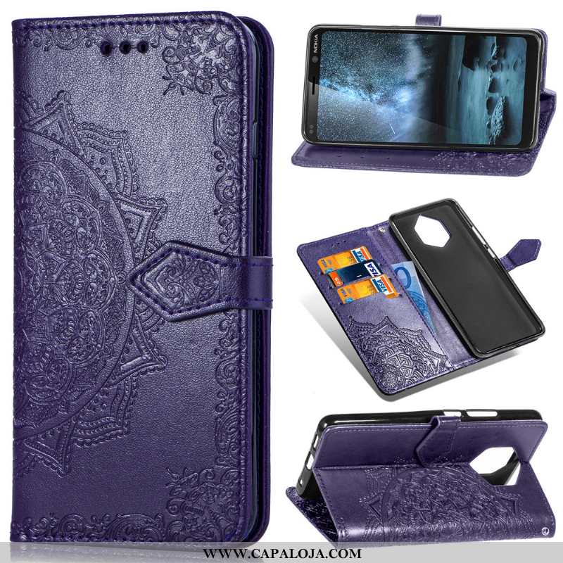 Capa Nokia 9 Pureview Cordao Floral Cases Telemóvel Preto, Capas Nokia 9 Pureview Couro Comprar