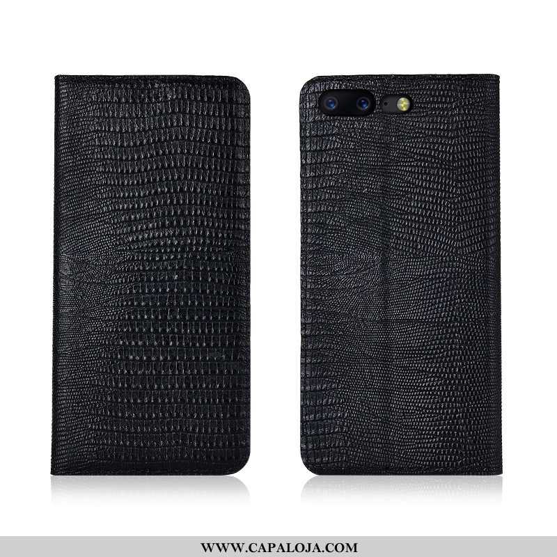 Capa Oneplus 5 Couro Legitimo Antiqueda Telemóvel Cover Preto, Capas Oneplus 5 Couro Barato