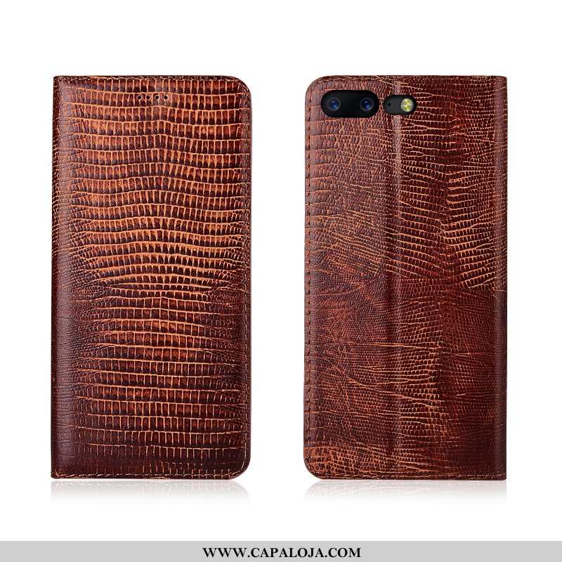 Capa Oneplus 5 Couro Legitimo Antiqueda Telemóvel Cover Preto, Capas Oneplus 5 Couro Barato