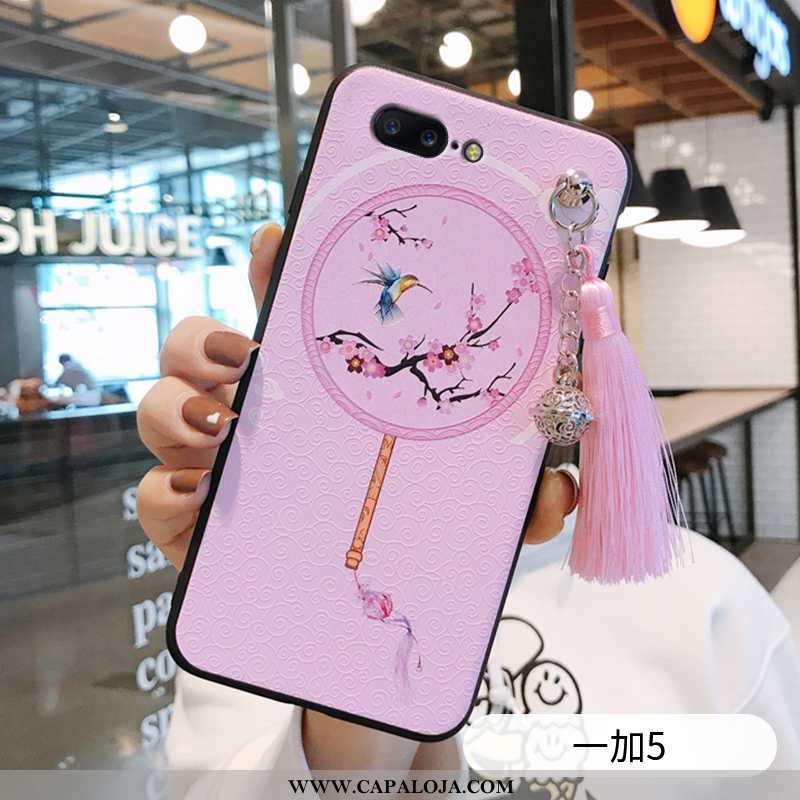 Capa Oneplus 5 Vintage Cases Capas Silicone Rosa, Oneplus 5 Protetoras Barato