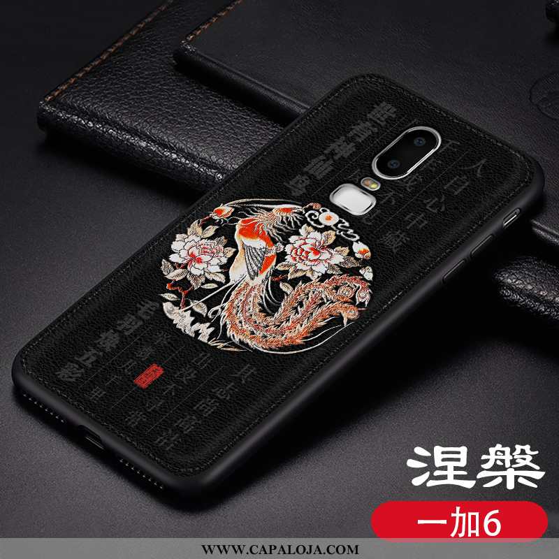 Capa Oneplus 6 Couro Antiqueda Masculino Preto, Capas Oneplus 6 Tendencia Comprar