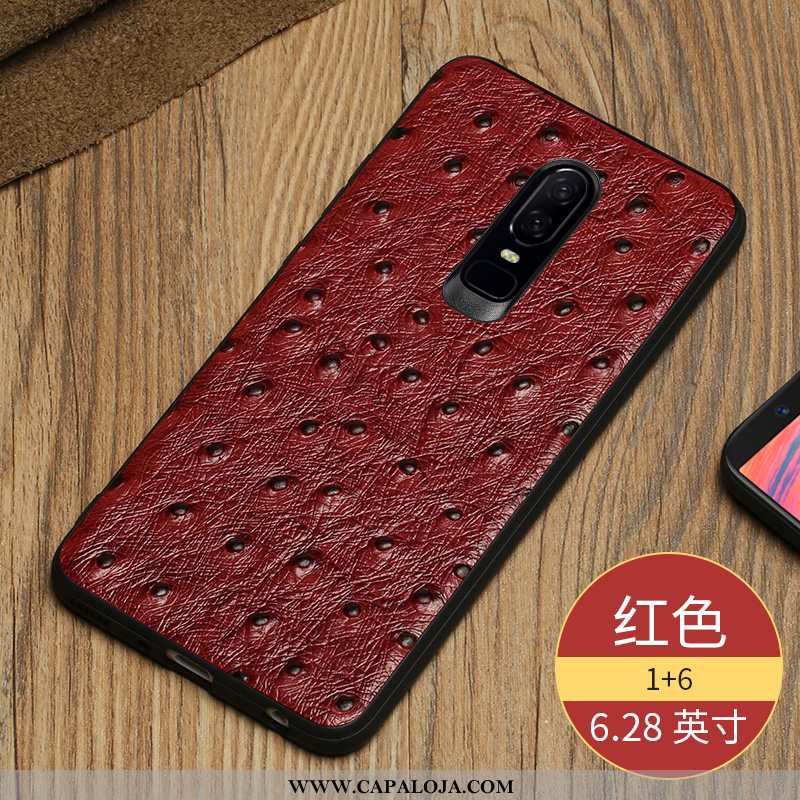 Capa Oneplus 6 Criativas Completa Luxo Cases Vermelho, Capas Oneplus 6 Couro Genuíno Online