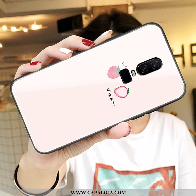 Capa Oneplus 6 Vidro Criativas Desenho Animado Bonitos Rosa, Capas Oneplus 6 Personalizada Baratas