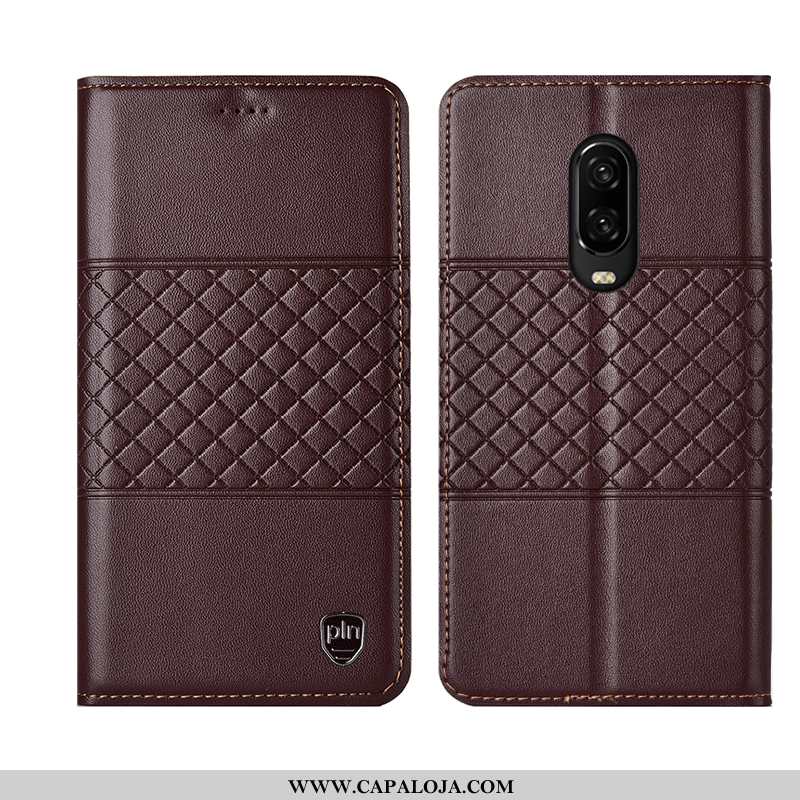 Capa Oneplus 6t Couro Legitimo Telemóvel Feminino Protetoras Castanho, Capas Oneplus 6t Couro Compra