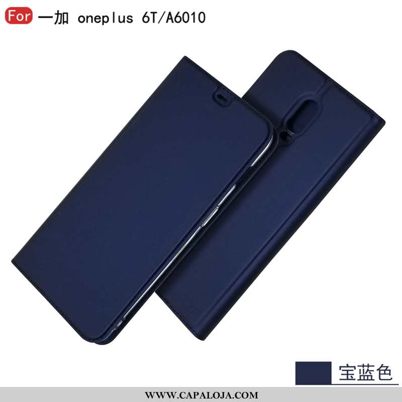 Capa Oneplus 6t Couro Preto Completa Telemóvel, Capas Oneplus 6t Protetoras Baratos