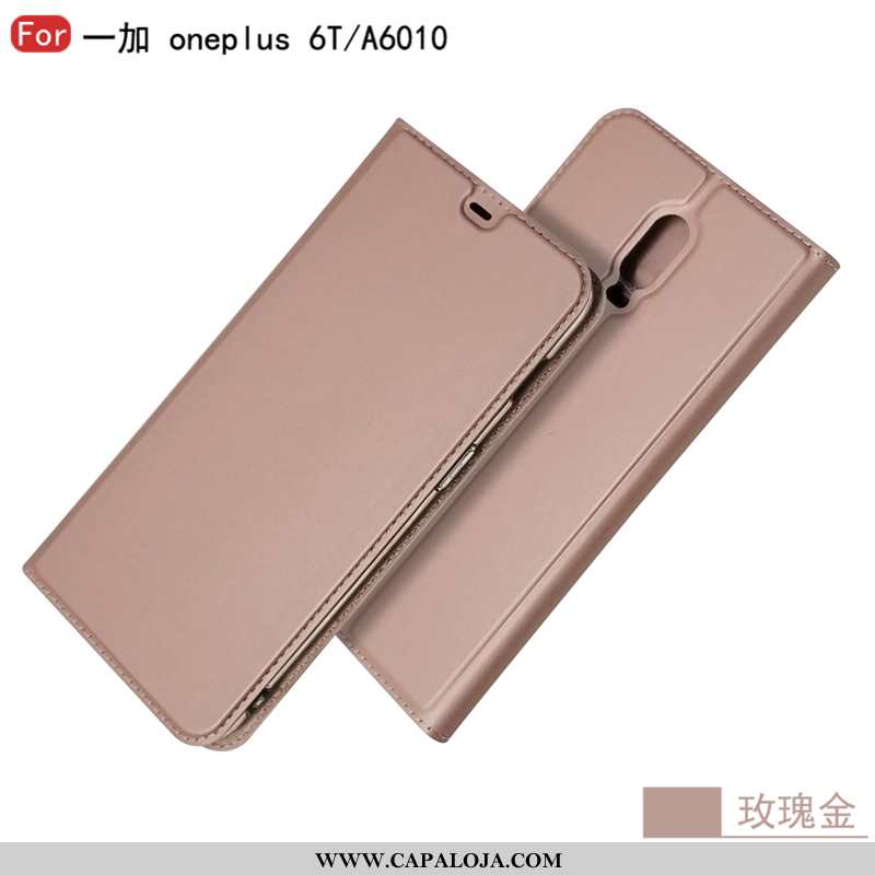 Capa Oneplus 6t Couro Preto Completa Telemóvel, Capas Oneplus 6t Protetoras Baratos