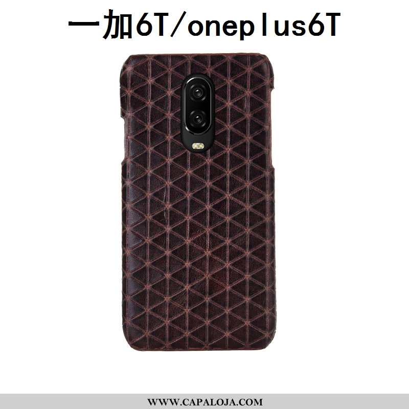 Capa Oneplus 6t Estiloso Capas Couro Legitimo Antiqueda Castanho, Oneplus 6t Luxo Online