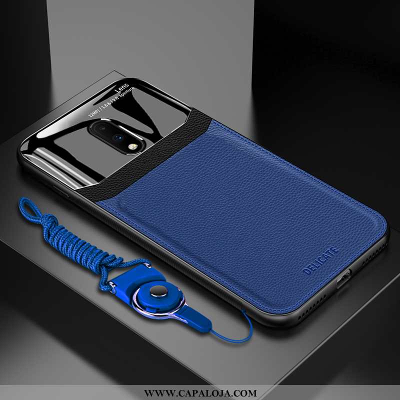 Capa Oneplus 7 Couro Telemóvel Silicone Masculino Azul Escuro, Capas Oneplus 7 Soft Baratas