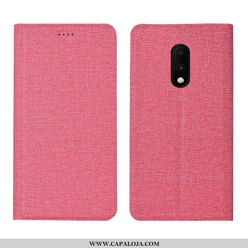 Capa Oneplus 7 Linho Cover Cases Azul, Capas Oneplus 7 Protetoras Baratos