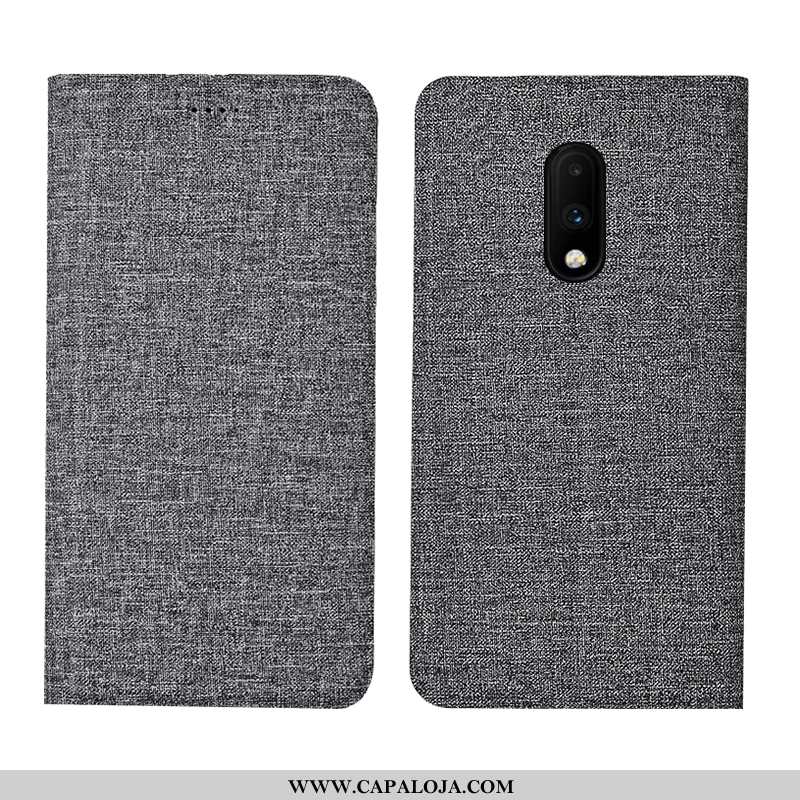 Capa Oneplus 7 Linho Cover Cases Azul, Capas Oneplus 7 Protetoras Baratos