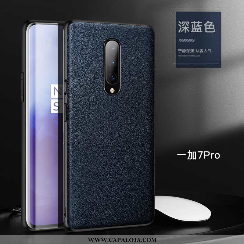 Capa Oneplus 7 Pro Personalizada Couro Feminino Telemóvel Vermelho, Capas Oneplus 7 Pro Couro Legiti