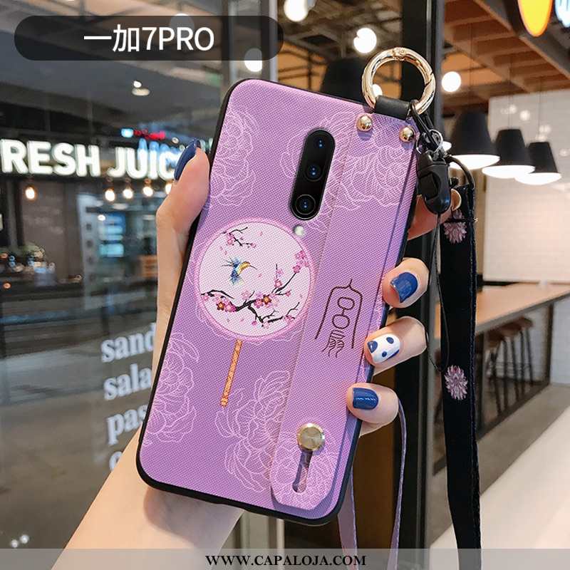 Capa Oneplus 7 Pro Soft Suporte Telemóvel Silicone Roxo, Capas Oneplus 7 Pro Protetoras Baratas