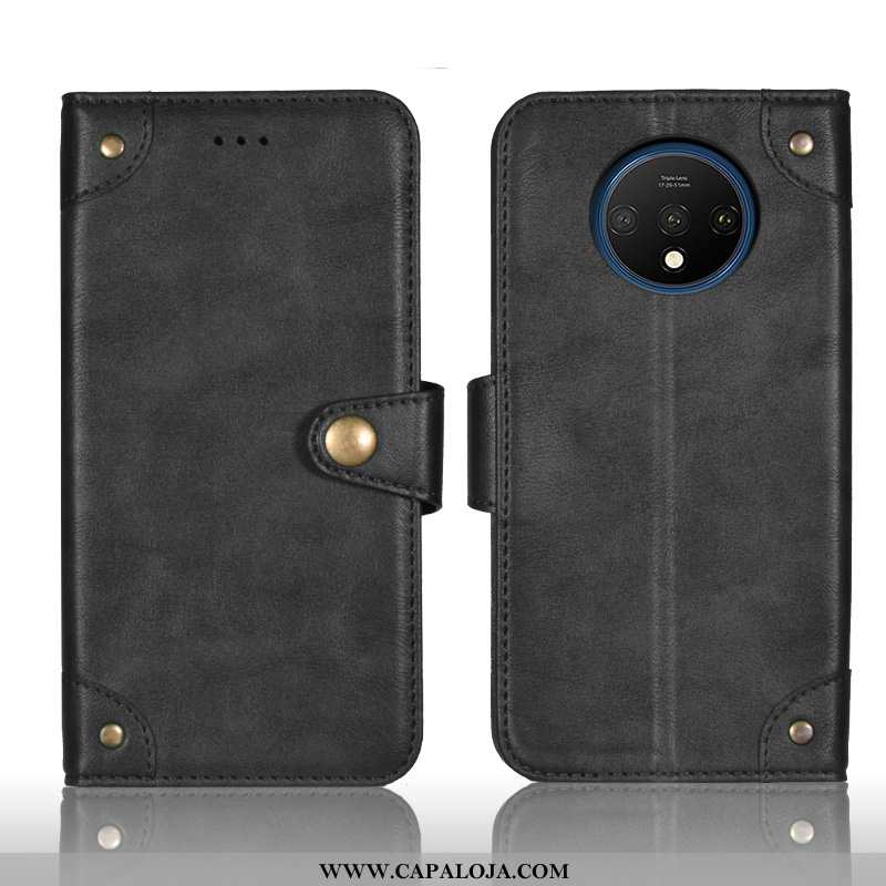 Capa Oneplus 7t Couro Completa Telemóvel Cases Preto, Capas Oneplus 7t Protetoras Baratas