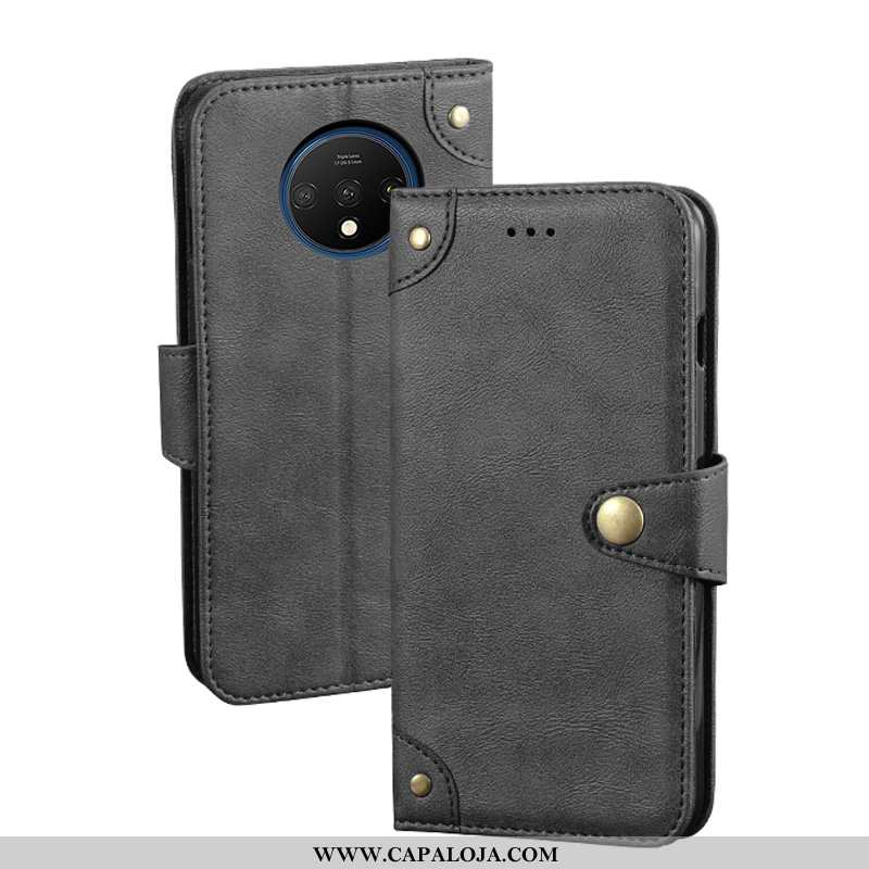 Capa Oneplus 7t Couro Completa Telemóvel Cases Preto, Capas Oneplus 7t Protetoras Baratas